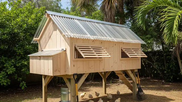 Model Kandang Ayam Umbaran Minimalis untuk Halaman Sempit (AI)