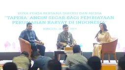 Suasana diskusi perumahan bagi masyarakat berpenghasilam rendah di Jakarta, Minggu (26/5/2019). Bank BTN siap menjadi mitra utama BP Tapera untuk mengakselerasi kepemilikan hunian yang terjangkau bagi masyarakat Indonesia. (Liputan6.com/Angga Yuniar)