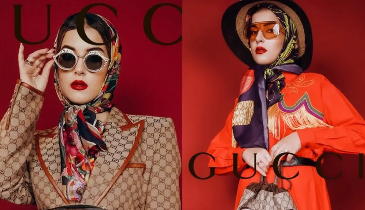 <p>Tasya Farasya turut meramaikan &lsquo;Gucci Model Challenge&rsquo; yang sedang viral di jagat maya. Berbeda dengan yang lain, ibu satu anak ini justru mengenakan baju hingga aksesori ori dari brand tersebut. (Instagram/tasyafarasya).</p>