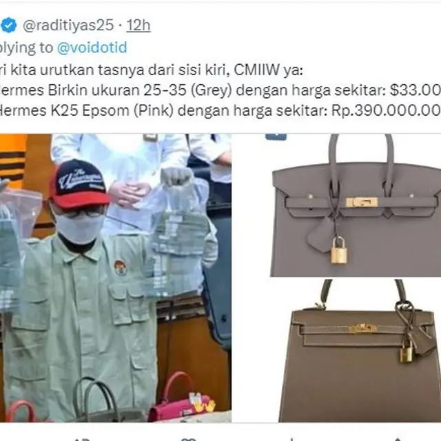 Tas Mewah Istri Rafael Alun Trisambodo yang Disebut KW Disita KPK,Warganet Ungkap Harga Tiap Tas