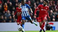 Pertandingan antara Liverpool versus Brighton di Anfield pada ajang Liga Inggris 2023/2024 hari Minggu (31/03/2024) malam WIB. (PAUL ELLIS / AFP)