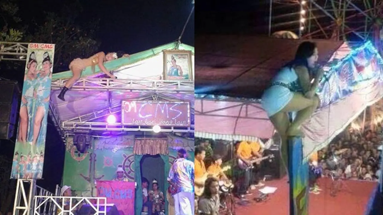 6 Tingkah Biduan Panjat Panggung saat Konser Ini Bikin Heboh, Penonton Melongo