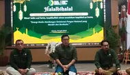 Kepala Bapanas, Arief Prasetyo Adi di acara Halal bi halal, Kamis (18/4/2024). Arief mengumumkan kenaikan harga gula di tingkat konsumen. (Gagas/Liputan6.com)