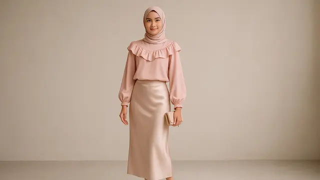 Model Setelan Blouse Panjang dan Rok Span 2025/Ilustrasi gambar oleh AI