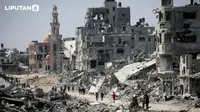 Banner Infografis Rekonstruksi Gaza Versi Arab Vs AS. (Liputan6.com/Gotri/Abdillah)