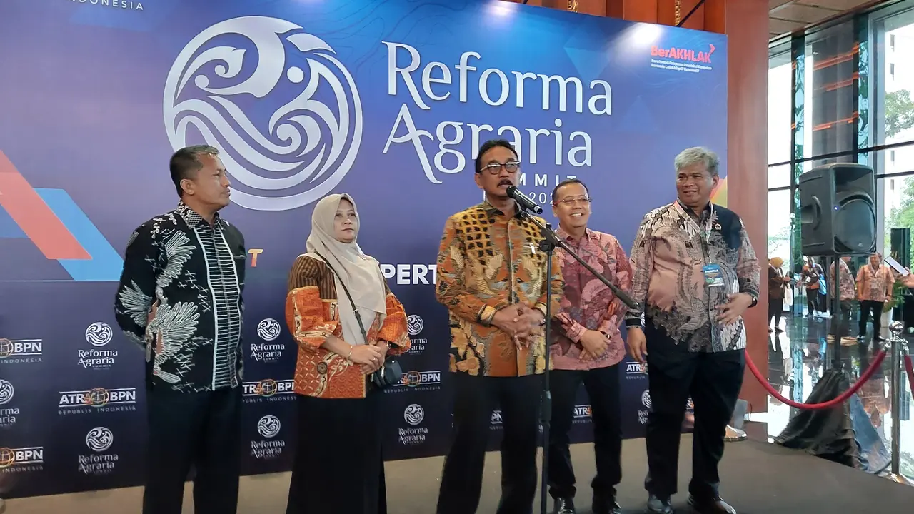 Direktur Jenderal Penataan Agraria Dalu Agung Darmawan usai Reforma Agraria Summit 2024, di Sanur, Bali, Jumat (14/6/2024)