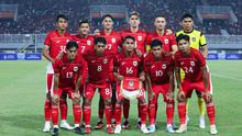 Skuad Timnas Indonesia U-22 saat berhadapan dengan Mali U-22&nbsp;yang dilangsungkan di Stadion Pakansari, Bogor, Jawa Barat, Sabtu (15/11/2025).&nbsp;(Bola.com/M Iqbal Ichsan)