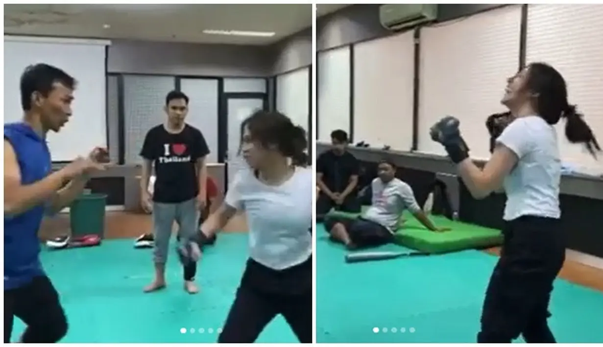 Banyak adegan actionnya, Adhisty Zara diharuskan untuk belajar bela diri. Artis dengan nama lengkap Adhisty Zara Sundari Kusumawardhani ini banjir pujian karena totalitasnya demi film Virgo. Bagikan momen saat ia jalani latihan bela diri, publik semakin tak sabar menyaksikan film Virgo di bioskop pada 2 Maret 2023 mendatang. Lewat Instagramnya, Zara ungkap jika dulu setiap selesai latihan, ia selalu nangis dan takut tidak bisa akting bela diri dengan baik. (Liputan6.com/IG/@zaraadhsty)