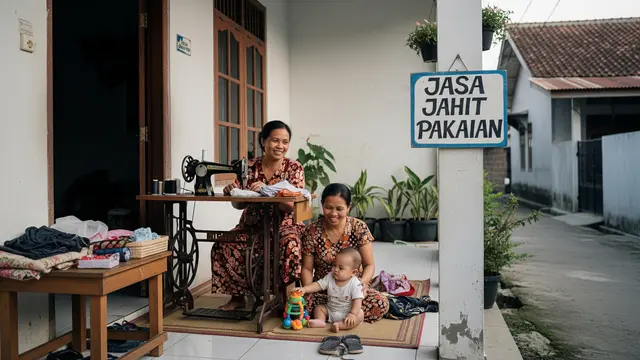 Ide Usaha Depan Rumah Khusus Ibu Rumah Tangga yang Bisa Sambil Awasi Anak Jasa Jahit Rumahan