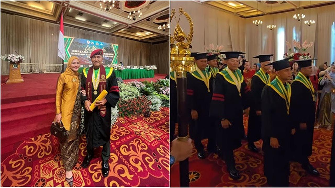 6 Potret Juliana Moechtar Dampingi Suami Wisuda S2 dari Sekolah Tinggi Hukum Militer