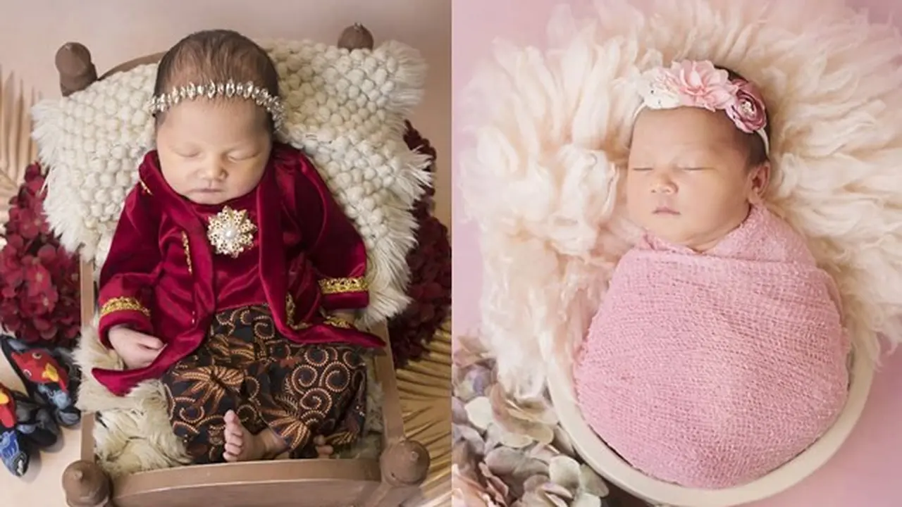 6 Gaya Pemotretan Baby Born Anak Mona Ratuliu, Ada yang Pakai Pakaian Jawa