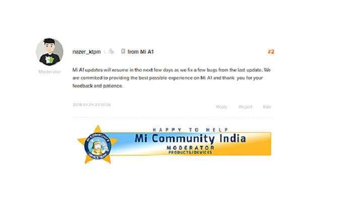 	Update Mi A1 disetop lagi (Sumber: Gizmochina)