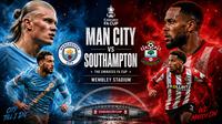Cover prediksi Manchester City versus Southampton di semifinal Piala FA. (Bola.com/ChatGPT)