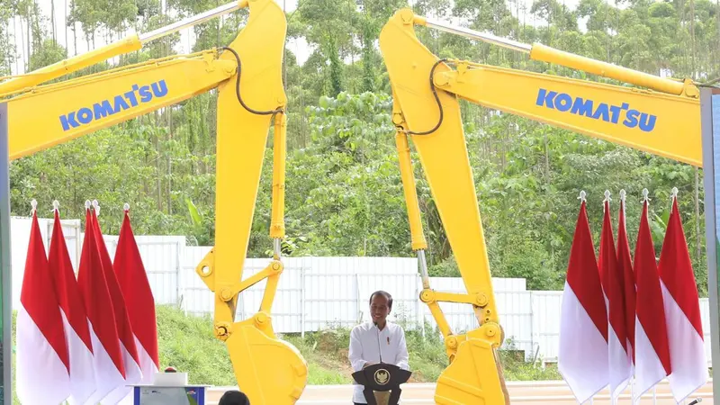 Presiden RI Joko Widodo saat memberikan sambutan pada acara Groundbreaking Astra Biz Center-IKN oleh Astra di Ibu Kota Nusantara pada Selasa, 4 Juni 2024. (Foto: Astra)