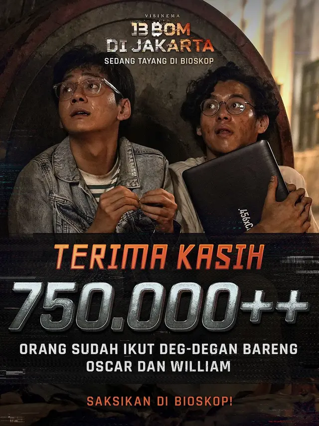 Jumlah penonton film 13 Bom Di Jakarta. (Foto: Dok. Instagram @visinemaid)