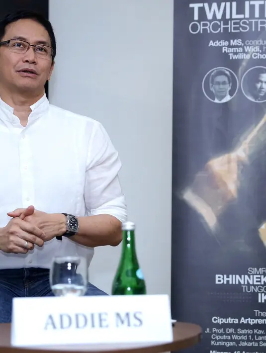 Addie MS mengatakan negara seperti Cina dan Jepang yang memiliki kebudayaan kuat tidak malu untuk belajar kebudayaan luar, maka Indonesia pun juga tidak perlu malu(Galih W. Satria/Bintang.com)