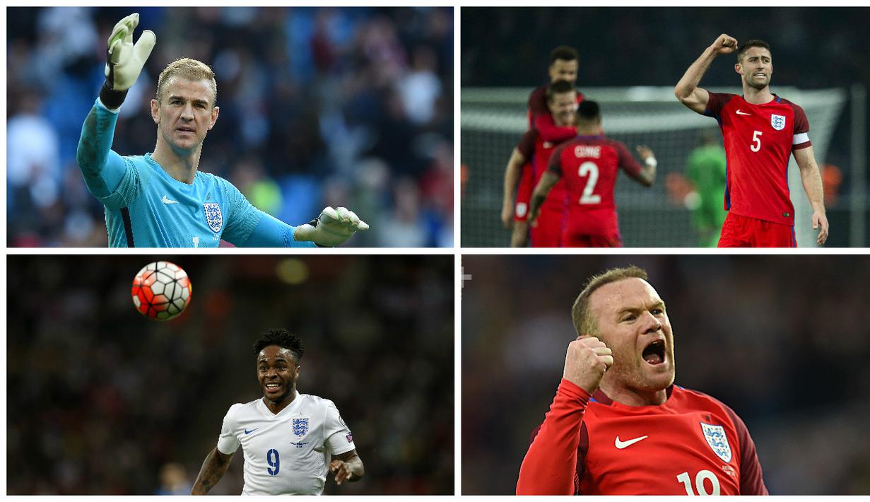 Pelatih Inggris,  Roy Hodgson, sudah mengumumkan skuat Inggris untuk Piala Eropa 2016. Berikut prediksi pemain inti pasukan The Three Lions. (AFP)