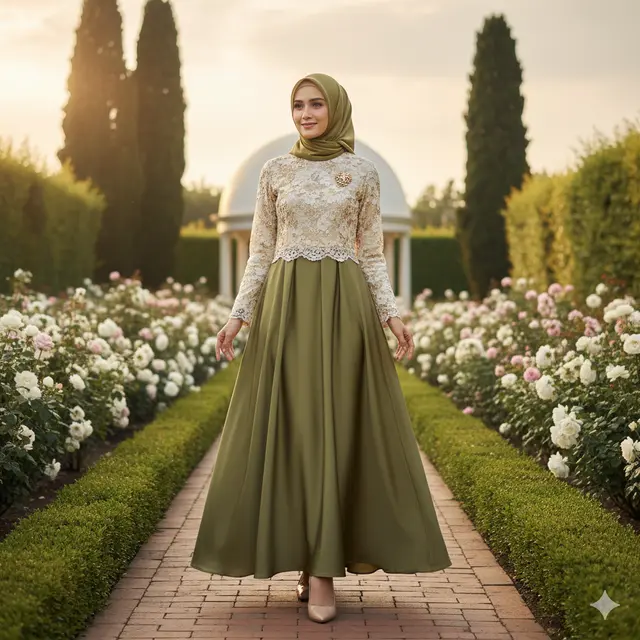 8 Model Gamis Abaya Brokat yang Elegan, Modern dan Cocok untuk Acara Spesial 2025