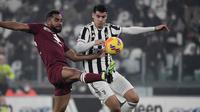 Juventus harus puas bermain imbang 1-1 kontra Torino pada laga pekan ke-26 Serie A di Allianz Stadium, Sabtu (19/2/2022) dini hari WIB. (AFP/Filippo MONTEFORTE)