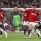 Manchester United dipecundangi Fulham dengan skor 1-2 pada laga pekan ke-26 Premier League di Old Trafford, Sabtu (24/2/2024)&nbsp;malam WIB. (AFP/Darren Staples)