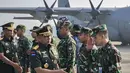 Pelepasan bantuan dipimpin langsung oleh Panglima TNI Jenderal Agus Subiyanto. (BAY ISMOYO/AFP)