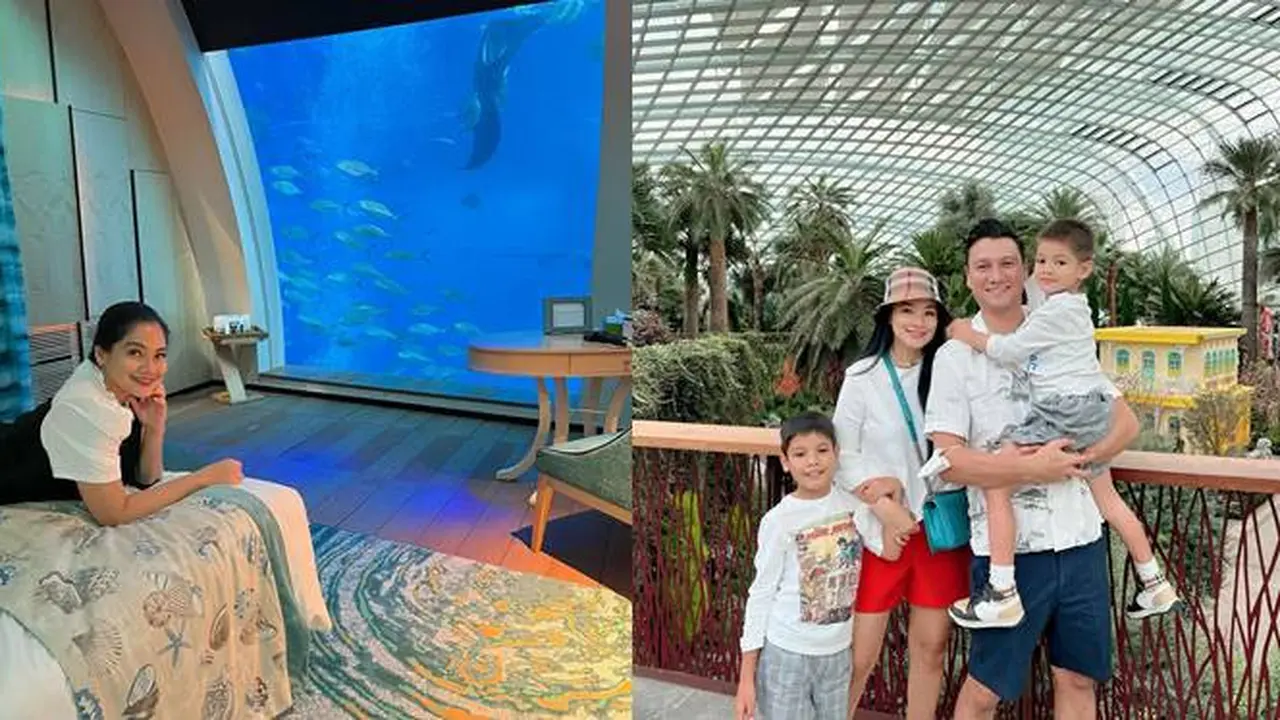 Menginap di Bawah Air, ini 7 Potret Liburan Titi Kamal dan Keluarga ke Singapura