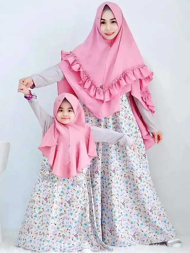 Ilustrasi gamis couple ibu dan anak