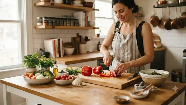 Meja Dapur Tempat Menyiapkan Makanan (AI Generated)
