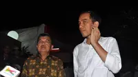 Presiden dan wakil presiden terpilih Jokowi dan Jusuf Kalla usai menghadiri acara pembubaran Pokja Tim Transisi Jokowi-JK di Rumah Transisi, Jakarta, (28/9/14). (Liputan6.com/Miftahul Hayat) 