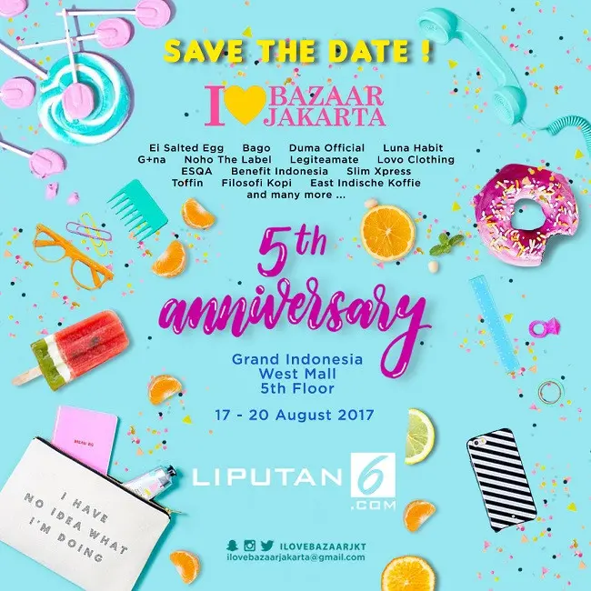 Bagi Anda pecinta belanja, saatnya mengunjungi acara I Love Bazaar Jakarta yang akan digelar pada 17-20 Agustus 2017 mendatang. (Foto: I Love Bazaar Jakarta)