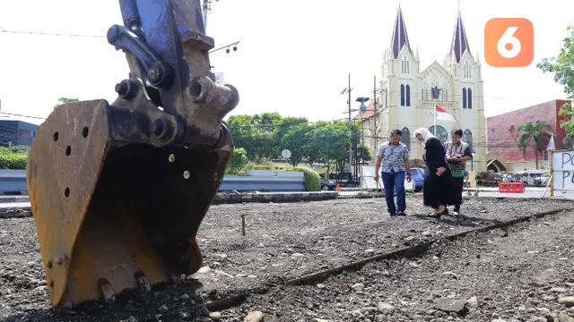 Bekas Rel Trem Zaman Kolonial Tersingkap Lagi di Kayutangan Malang