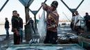 Seorang pria memuat ikan ke atas kapal motor di Pelabuhan Perikanan Samudera Lampulo, Banda Aceh, pada 27 Desember 2024. (Yasuyoshi CHIBA/AFP)