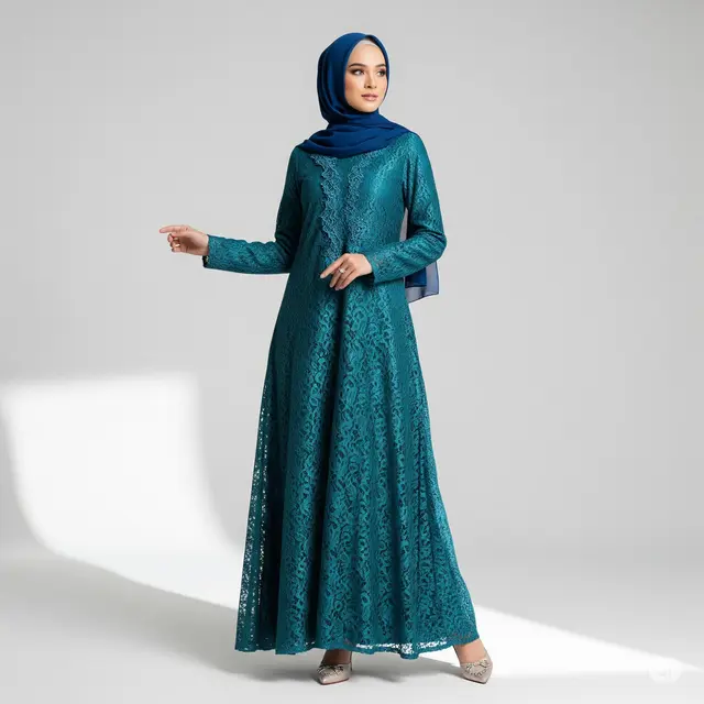 6 Model Baju Gamis Emerald Blue Terbaik untuk Tampil Elegan di Setiap Acara