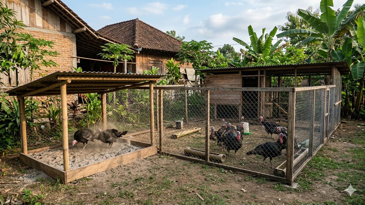 7 Model Kandang Ternak Kalkun yang Ideal, Kalkun Sehat Cepat Besar
