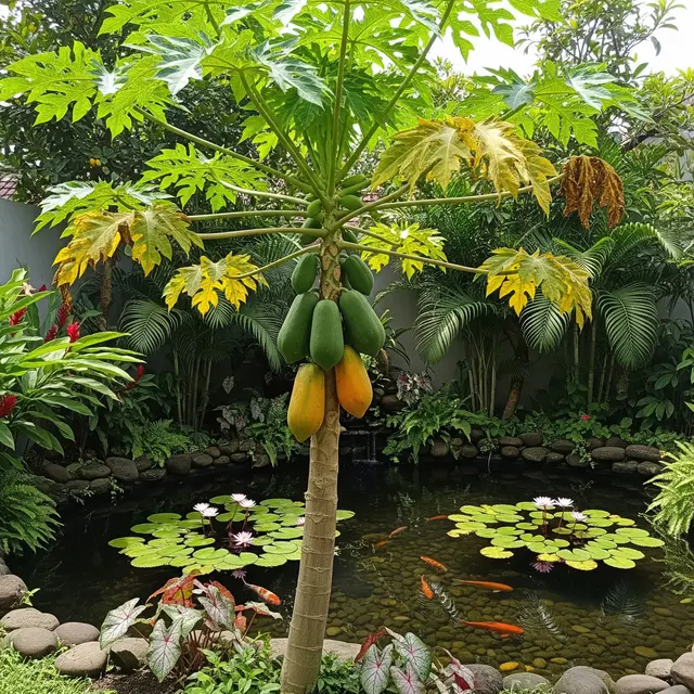 11 Pohon Buah yang Cocok di Dekat Kolam Ikan Tanpa Akar Merusak Struktur