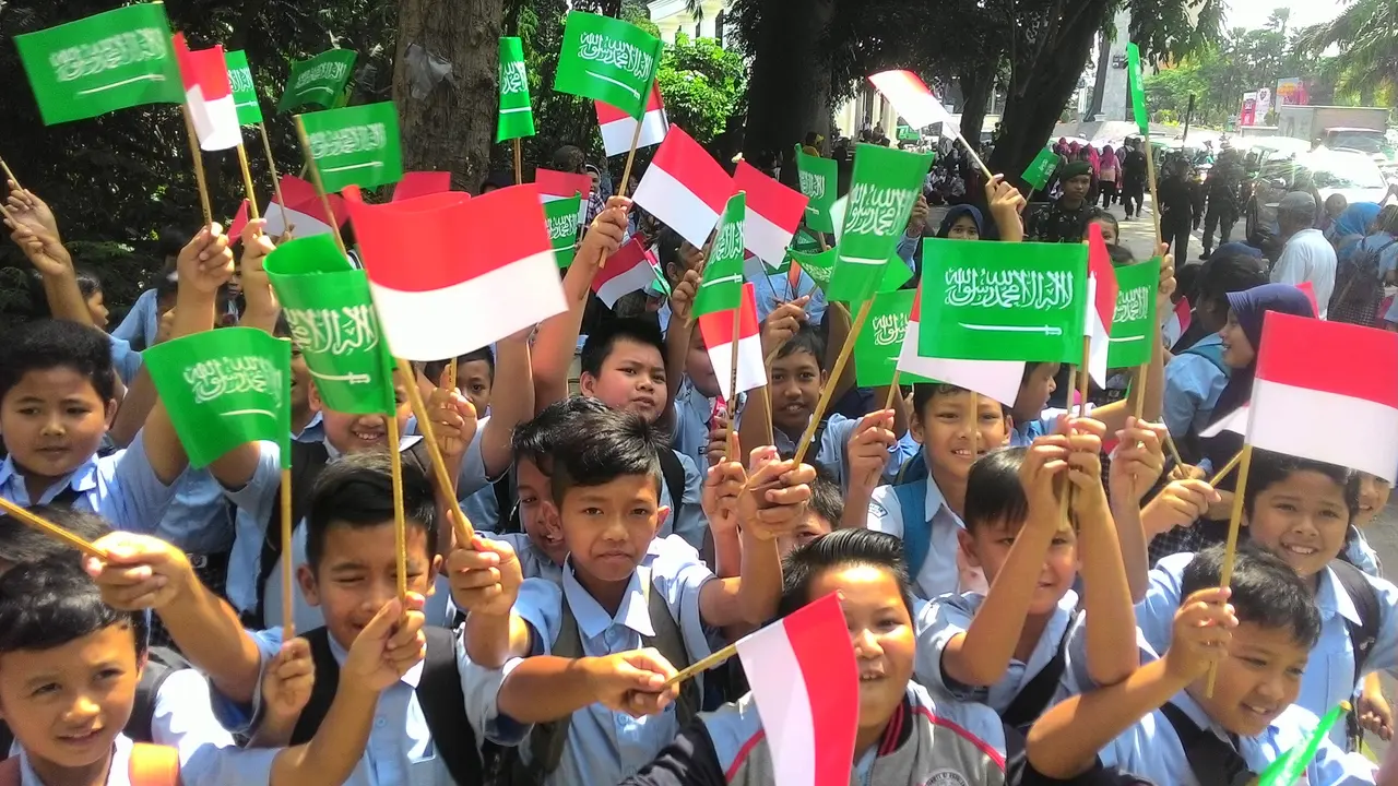 Anak-anak siap sambut Raja Salman di Bogor