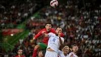 Timnas Portugal meraih kemenangan 2-0 atas Republik Ceska pada laga&nbsp;ketiga Grup 2 UEFA Nations League A di&nbsp;Estadio Jose Alvalade, Jumat (10/6/2022) dini hari WIB. (AP Photo/Armando Franca)