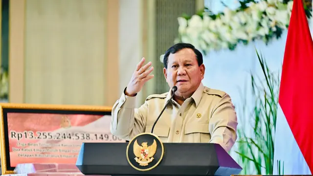 Prabowo Subianto hadiri penyerahanan duit hasil korupsi CPO