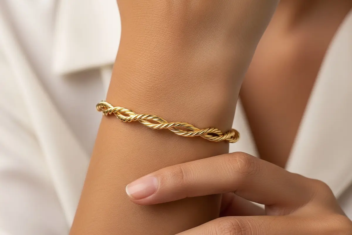 Model Gelang Emas Twisted Cable Terbaru 2026