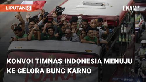 VIDEO: Timnas Indonesia Konvoi Menuju ke Gelora Bung Karno, Tidak Terjebak Macet