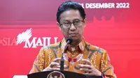 Menteri Kesehatan RI Budi Gunadi Sadikin memberikan keterangan pers usai sesi 'Penyerahan DIPA dan Buku daftar Alokasi Transfer ke Daerah Tahun Anggaran 2023' di Istana Negara Jakarta pada Kamis, 1 Desember 2022. (Dok Biro Pers Sekretariat Presiden RI)