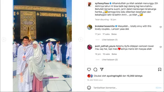 Assyifa Nuraini dan Suami di Tanah Suci (instagram.com/syifaasyifaaa)