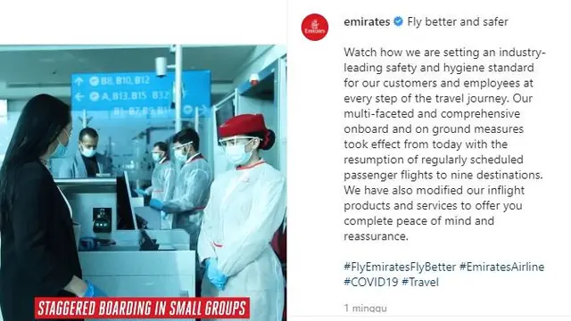 Emirates Luncurkan Perlengkapan Kebersihan bagi Para Penumpang, Ada Masker di Dalamnya