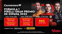 Saksikan Live Streaming F1 GP Spanyol 2022 di Vidio, 20-22 Mei 2022 di Vidio. (Sumber : dok. vidio.com)