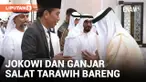 MOMEN JOKOWI DAN GANJAR PRANOWO SALAT TARAWIH BARENG DI MASJID SYEKH AL ZAYED, SOLO