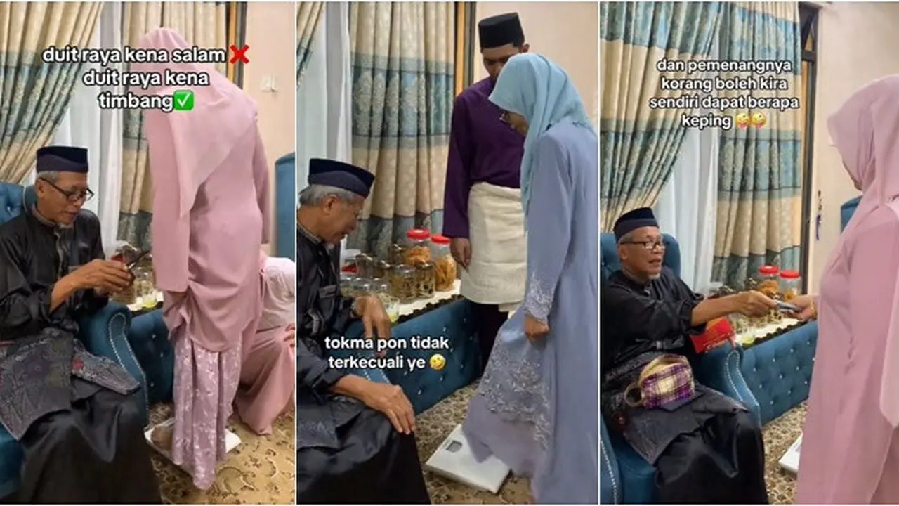 Cara Unik Kakek Beri Uang THR ke Cucu, Berat Badan Turun 1 Kg Dapat Rp84 Ribu