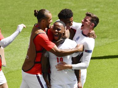 Timnas Inggris meraih kemenangan 1-0 atas Kroasia pada laga pertama Grup D Euro 2020 di Stadion Wembley, Minggu (13/6/2021). (AP Photo/Justin Tallis, Pool)