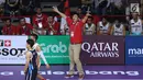 Pelatih timnas basket putra Indonesia, Fictor Gideon Roring memberi arahan saat melawan Korea pada babak penyisihan Grup A Basket Putra Asian Games 2018 di Jakarta, Selasa (14/8). Indonesia kalah 65-104. (Liputan6.com/Helmi Fithriansyah)