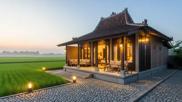 Model Rumah Kecil 2 Kamar Cantik Dekat Sawah Anti Ular