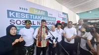 Mentri Sosial (Mensos), Saifullah Yusuf berkunjung ke Kabupaten Pringsewu, Lampung. Foto : (Liputan6.com/Ardi).